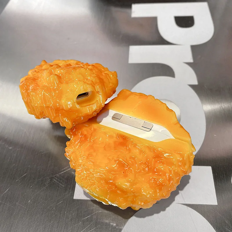 Amuzant Creative Simulată Fried Chicken Nuggets cu Cască Bluetooth pentru a Acoperi Airpods 1 2 Pro Silicon Airpods Caz