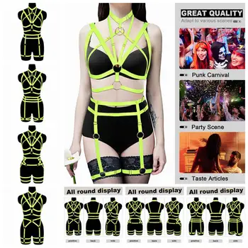 Accesorii Erotice Punk Robie Sutien Valorifica Moda Topuri Set De Lenjerie Sexy Petrecere Cosplay Îmbrăcăminte Curele Femei Pentagrama Jartiera